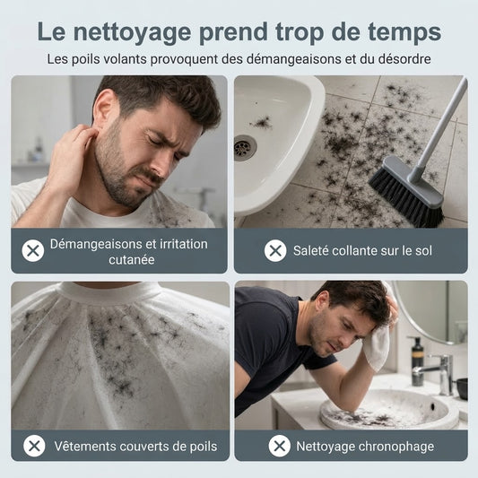 Cape de coiffure imperméable avec récupérateur de cheveux