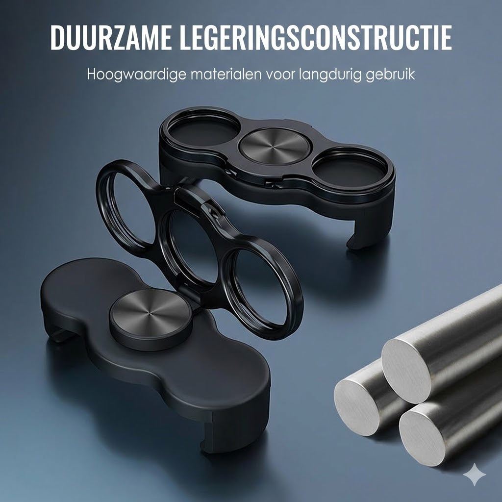 Dubbele ring met drie vingers en clip aan de achterkant