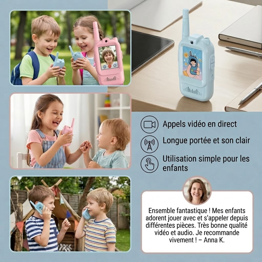 Talkies-walkies vidéo pour enfants lot de 2