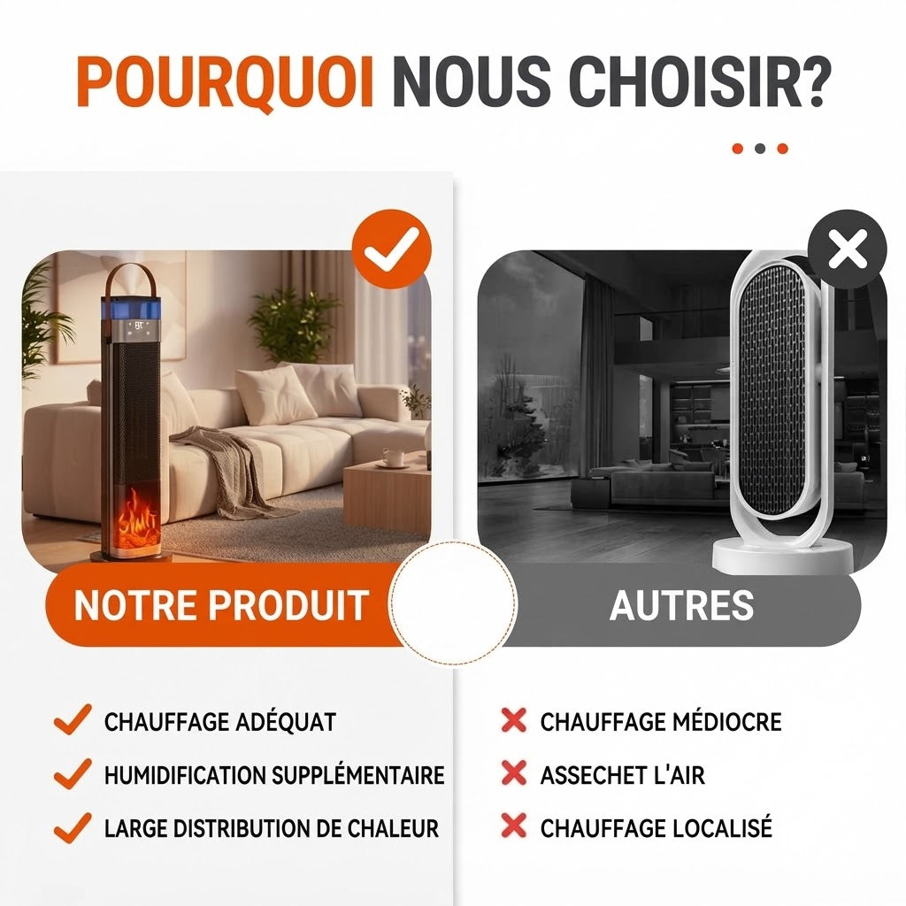 Chauffage d’appoint 2 en 1 avec humidificateur