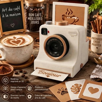 Caméra rétro pour latte art – imprimante mécanique à pochoirs