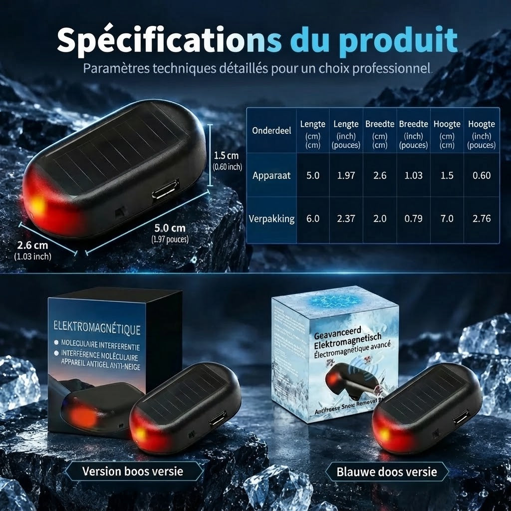 Dispositif électromagnétique contre la neige et le givre pour voitures
