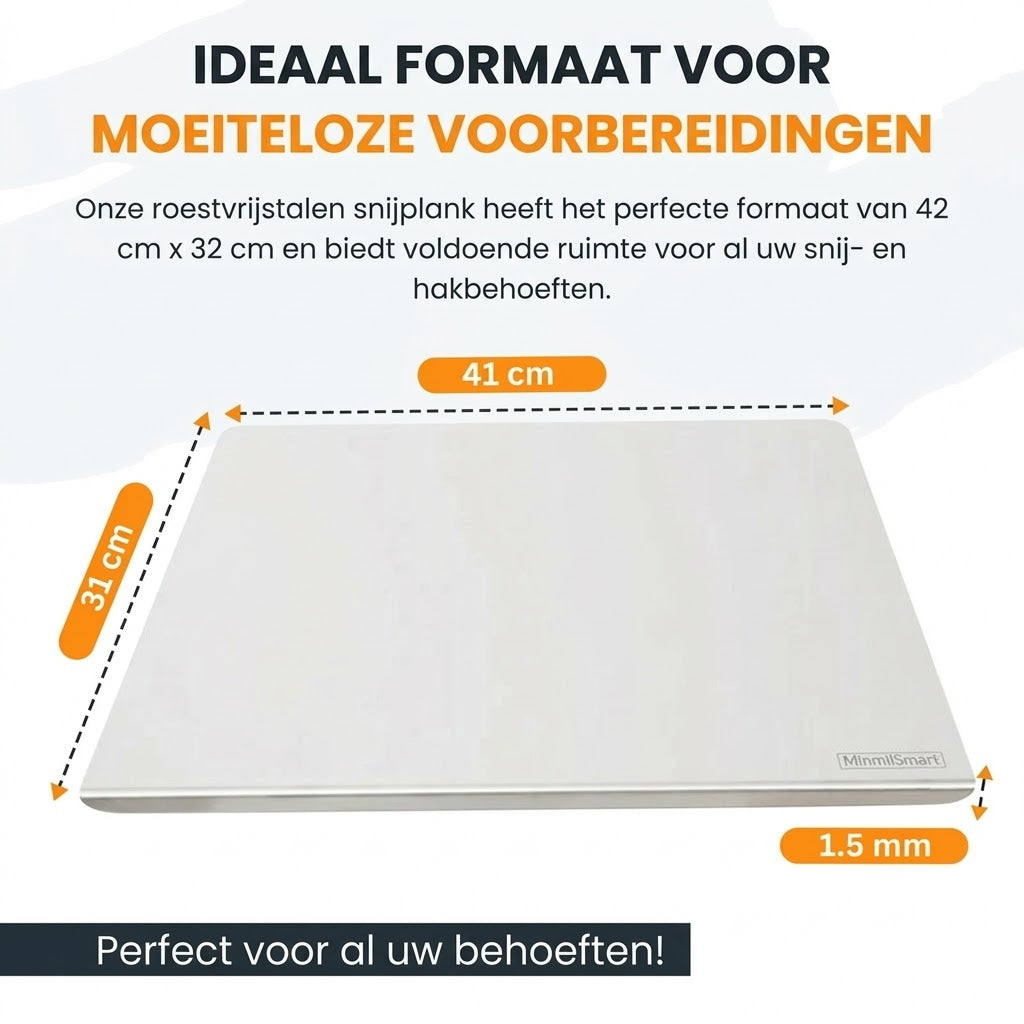 RVS Snijplank (30x40cm) – Dubbele Rand