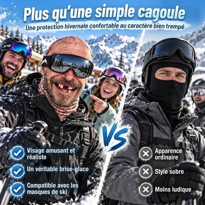 Cagoule de ski amusante avec visage réaliste
