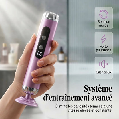 Râpe électrique pour pieds avec 5 vitesses et 50 disques abrasifs