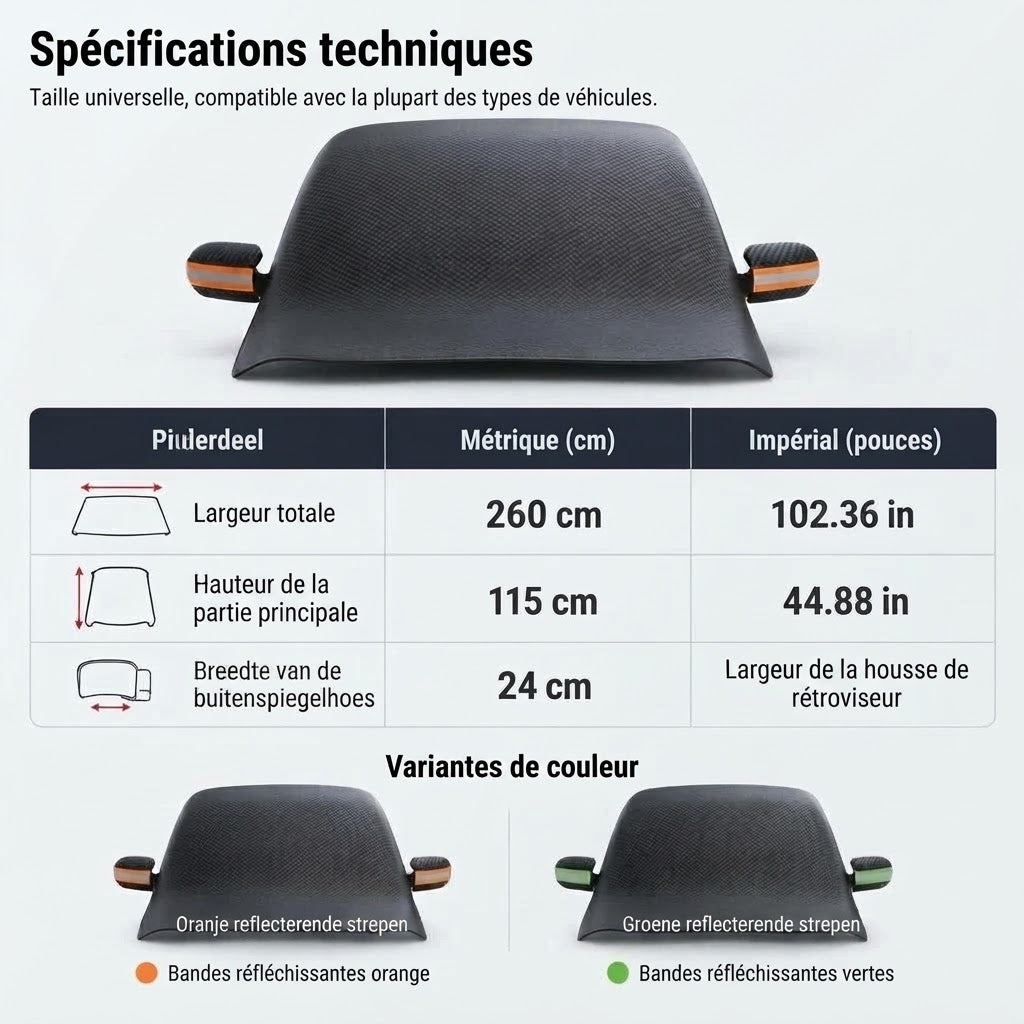 Housse de pare-brise magnétique et imperméable contre le soleil et la neige