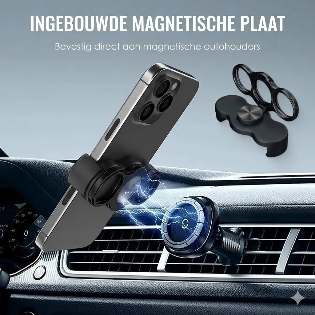 Dubbele ring met drie vingers en clip aan de achterkant