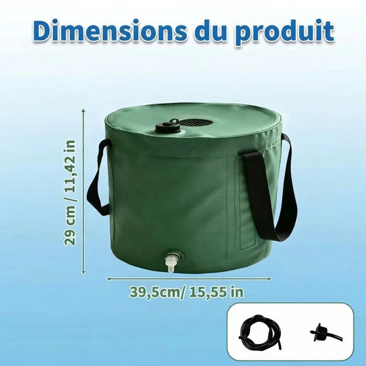 Récupérateur d’eau de pluie pliable avec robinet de vidange