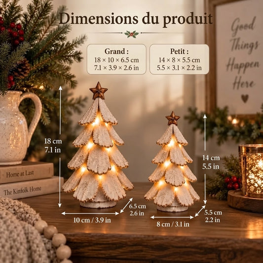 Décoration de sapin de Noël vintage avec éclairage