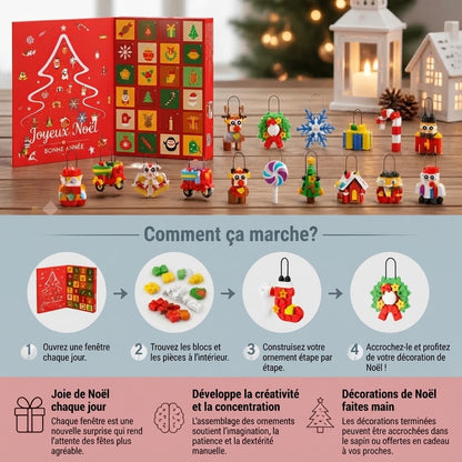 Calendrier de l’Avent de Noël avec blocs de construction