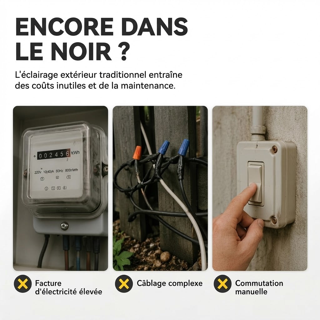 Lampes LED solaires étanches pour gouttière