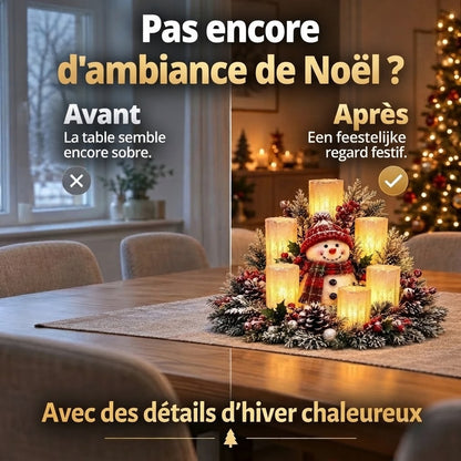 Centre de table de Noël lumineux avec bougie sans flamme