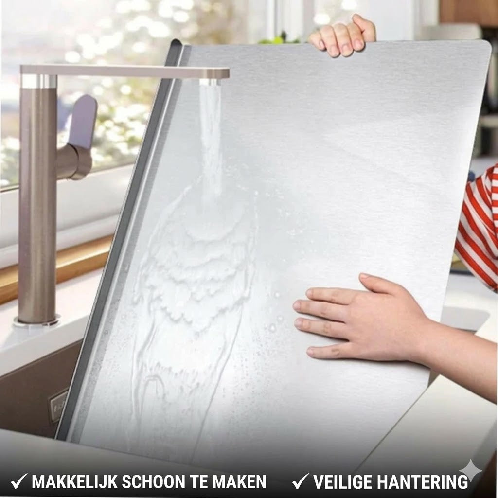 RVS Snijplank (30x40cm) – Dubbele Rand
