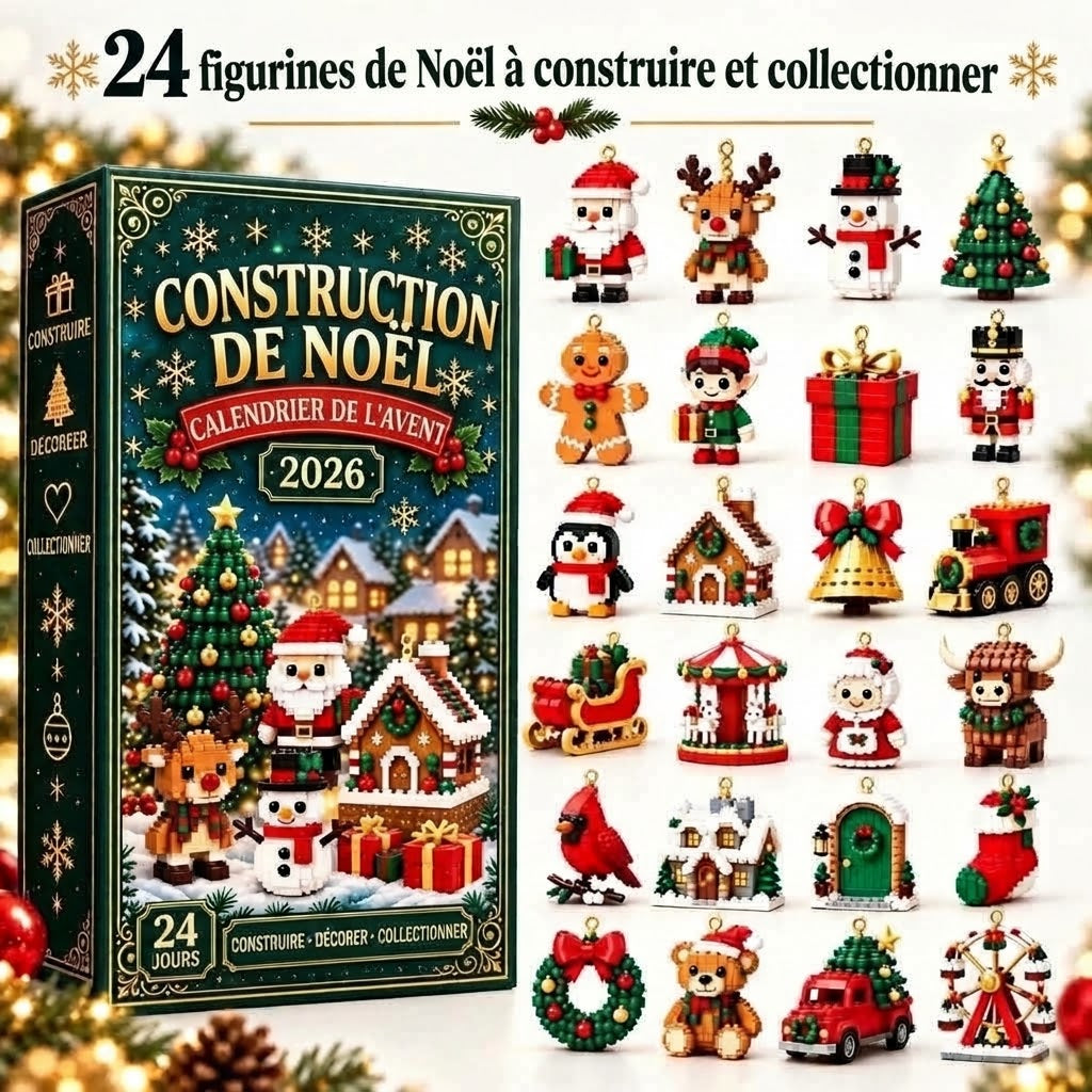 Calendrier de l’Avent Christmas Build avec figurines de Noël à construire