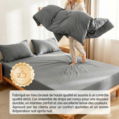 Ensemble de draps-housses doux 3 pièces avec ajustement élastique
