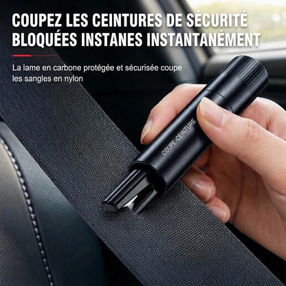 Marteau de sécurité compact pour voiture avec brise-vitre et coupe-ceinture
