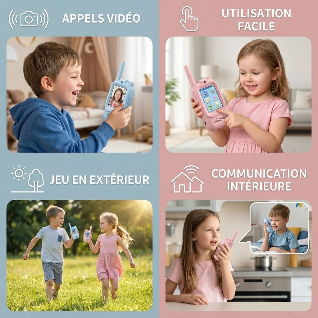 Talkies-walkies vidéo pour enfants lot de 2