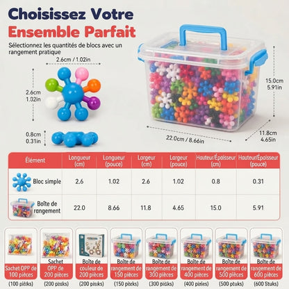 Blocs de construction flocon de neige 3D pour enfants