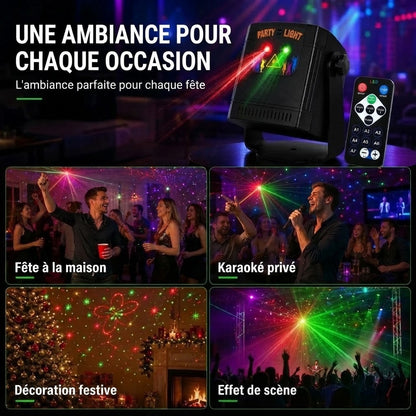 Lampe laser de fête rechargeable avec télécommande