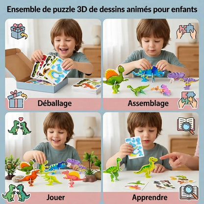 Set de puzzles 3D avec personnages de dessin animé pour enfants