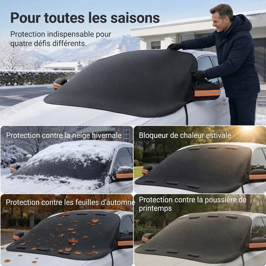 Housse de pare-brise magnétique et imperméable contre le soleil et la neige