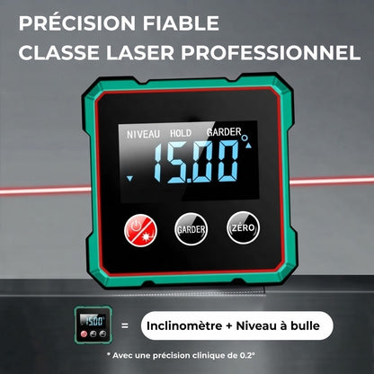Rapporteur d’angle numérique magnétique à quatre côtés avec laser