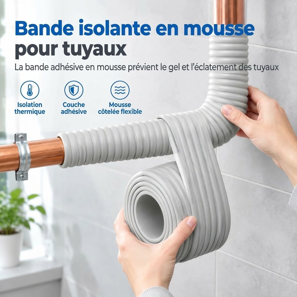 Isolation adhésive pour tuyaux contre le gel des conduites extérieures