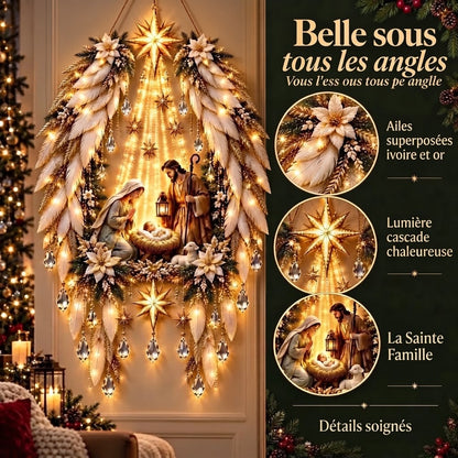 Décoration de Noël lumineuse avec ailes d’ange