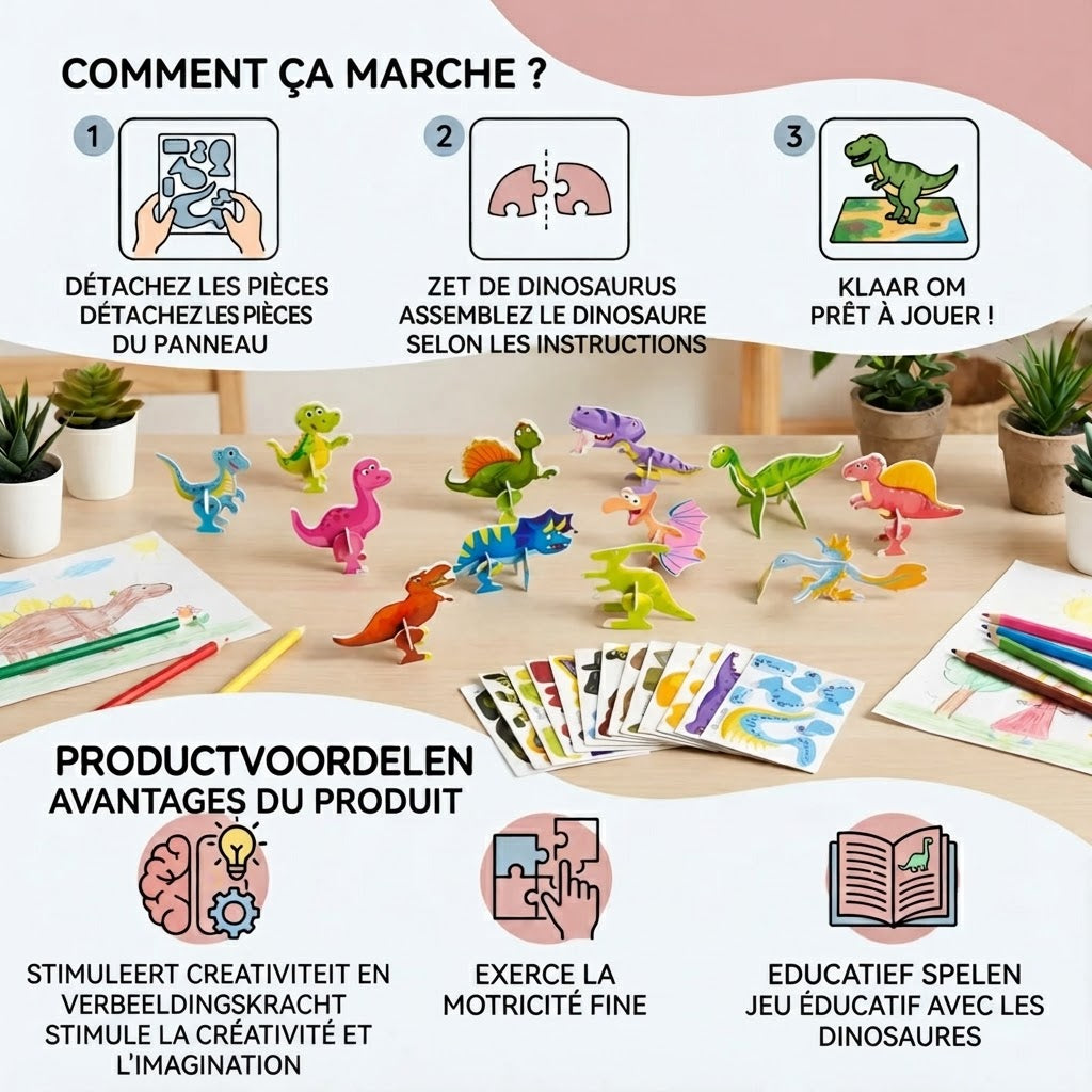 Set de puzzles 3D avec personnages de dessin animé pour enfants