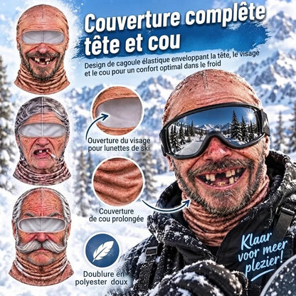 Cagoule de ski amusante avec visage réaliste