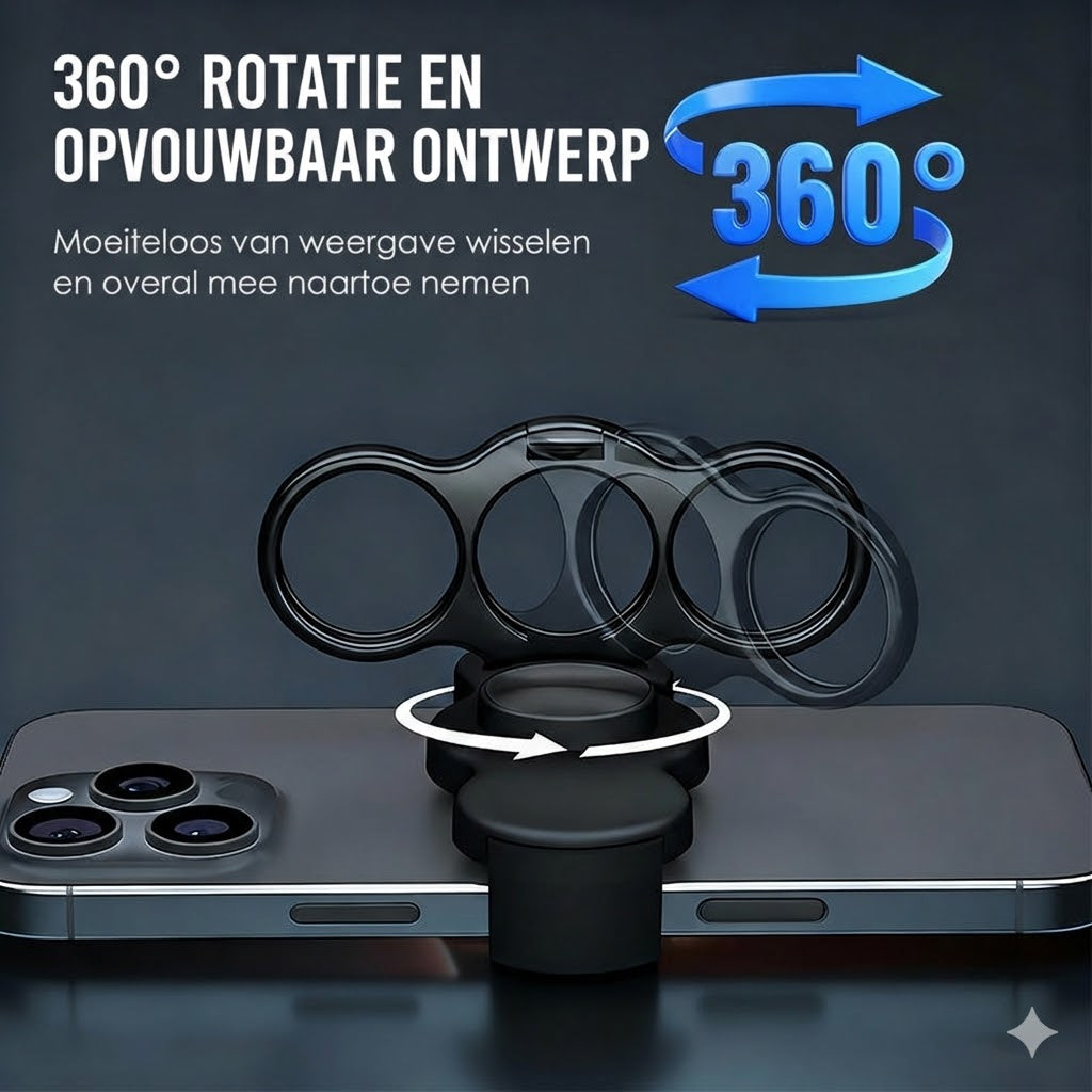 Dubbele ring met drie vingers en clip aan de achterkant