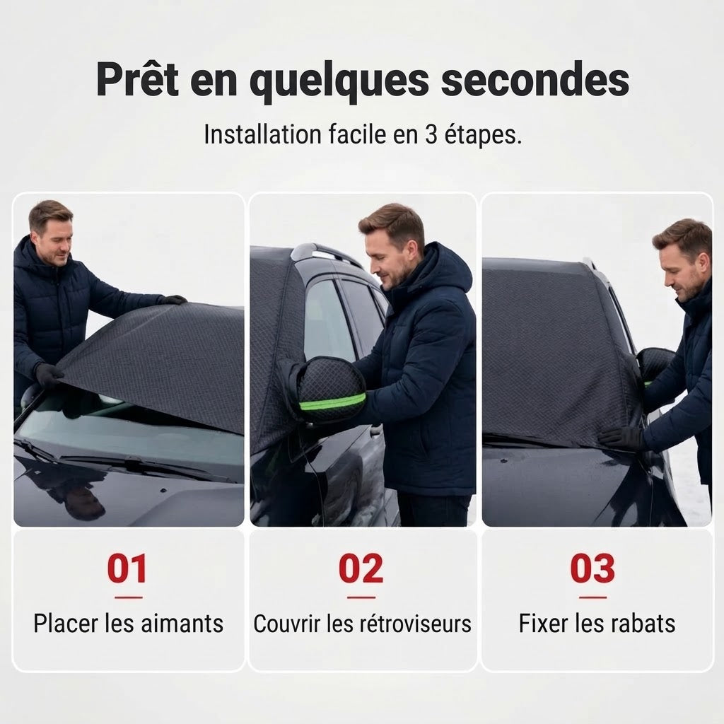Housse de pare-brise magnétique et imperméable contre le soleil et la neige