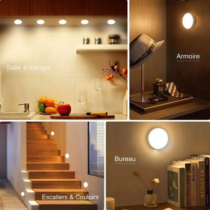 Veilleuses LED rechargeables par USB avec détecteur de mouvement lot de 3