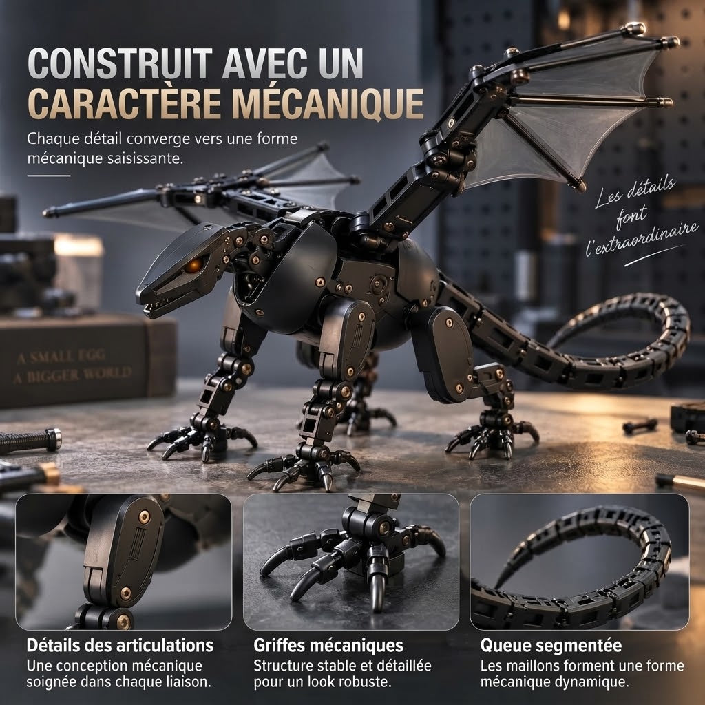 Œuf mécanique DragonMorph qui se transforme en dragon