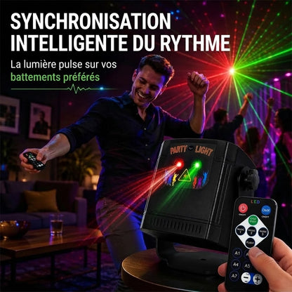Lampe laser de fête rechargeable avec télécommande