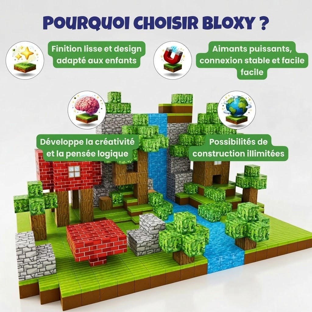 Blocs de construction magnétiques 3D Bloxy
