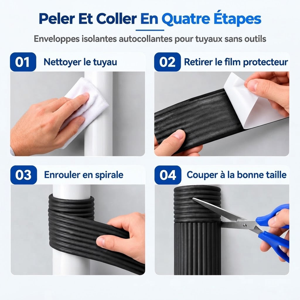 Isolation adhésive pour tuyaux contre le gel des conduites extérieures