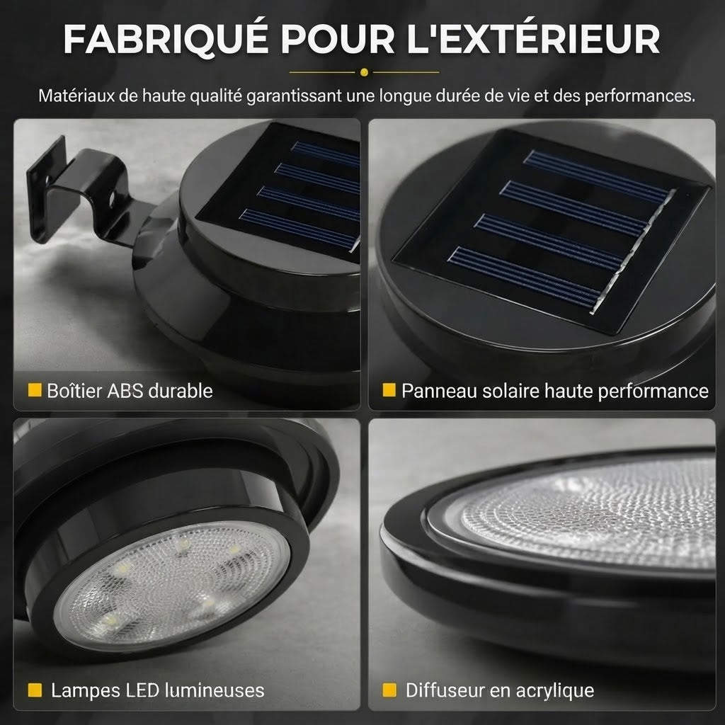 Lampes LED solaires étanches pour gouttière
