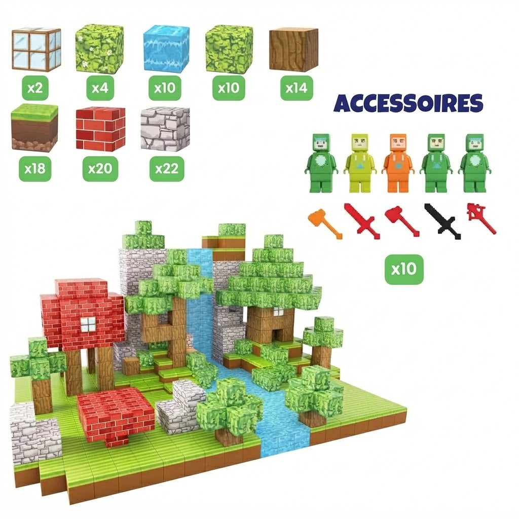 Blocs de construction magnétiques 3D Bloxy