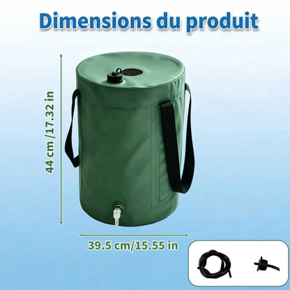 Récupérateur d’eau de pluie pliable avec robinet de vidange