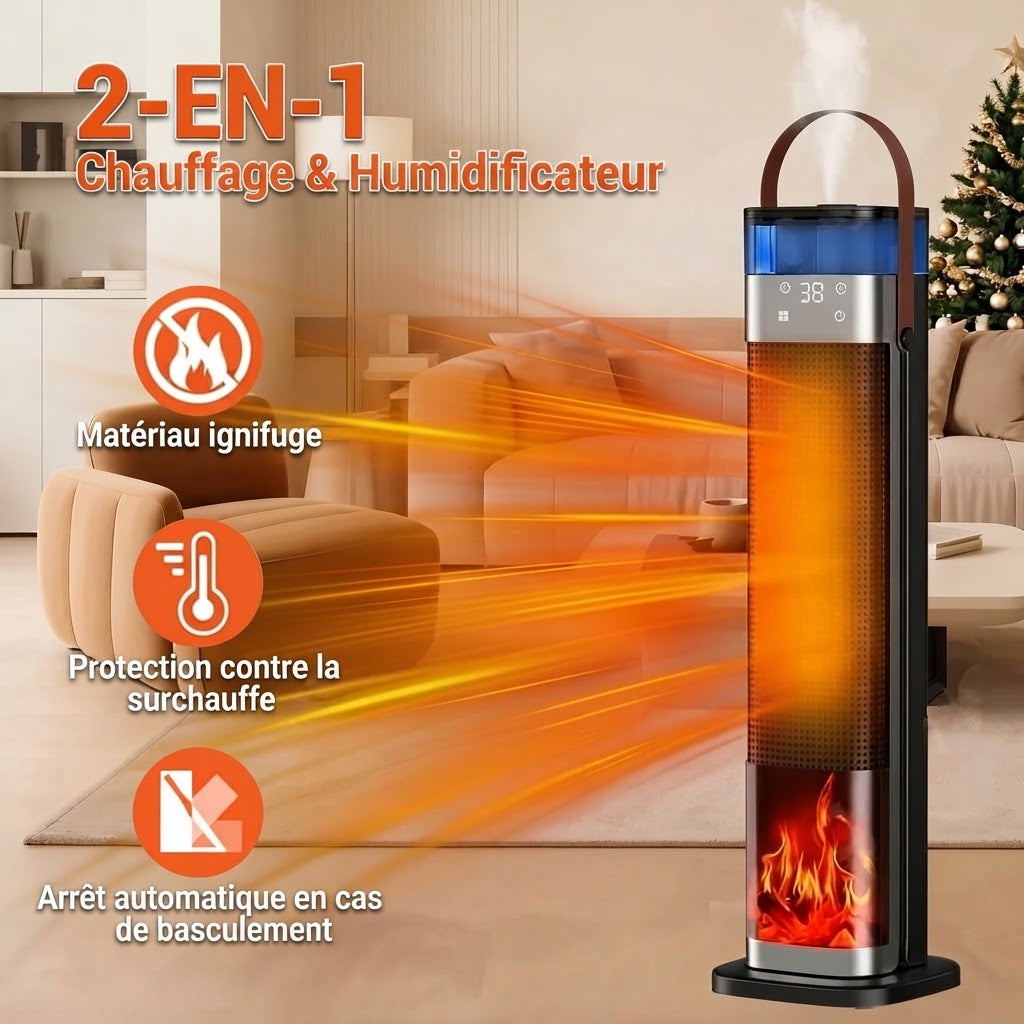 Chauffage d’appoint 2 en 1 avec humidificateur