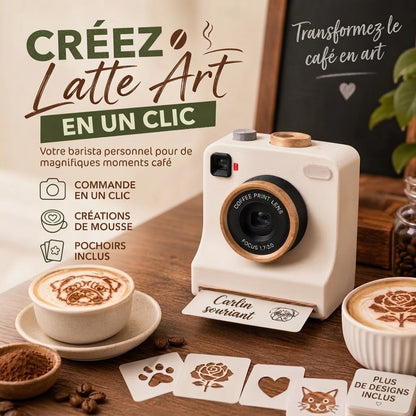 Caméra rétro pour latte art – imprimante mécanique à pochoirs