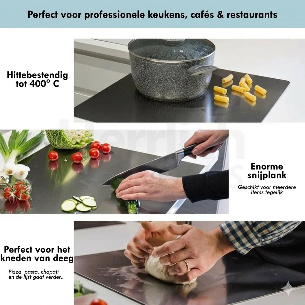 RVS Snijplank (30x40cm) – Dubbele Rand