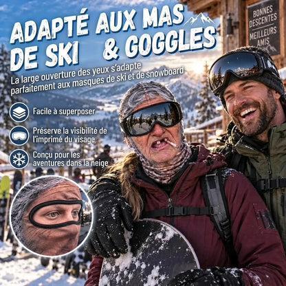 Cagoule de ski amusante avec visage réaliste