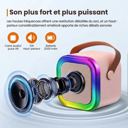Mini kit karaoké pour enfants avec 2 microphones sans fil
