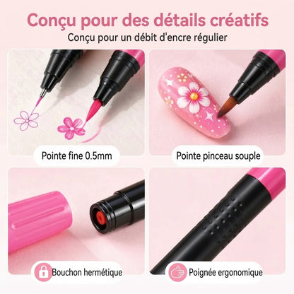 Set de 12 stylos nail art à double embout