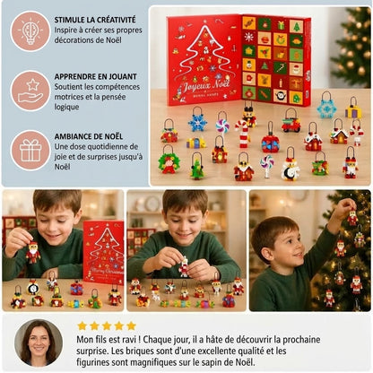 Calendrier de l’Avent de Noël avec blocs de construction