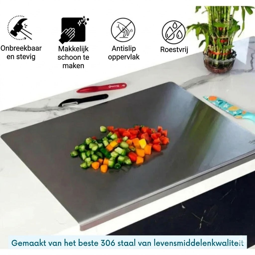 RVS Snijplank (30x40cm) – Dubbele Rand