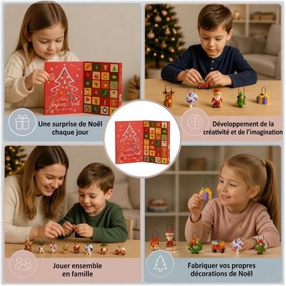 Calendrier de l’Avent de Noël avec blocs de construction