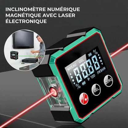 Rapporteur d’angle numérique magnétique à quatre côtés avec laser